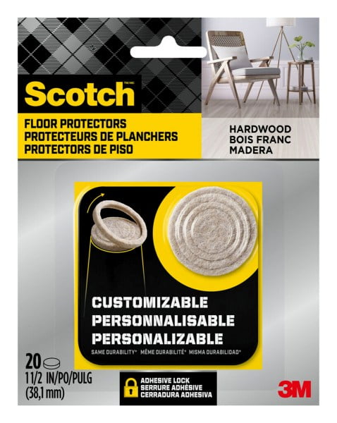 Beige Self-Adhesive Felt Furniture Pads, 1.5 inch, Pack of 20
