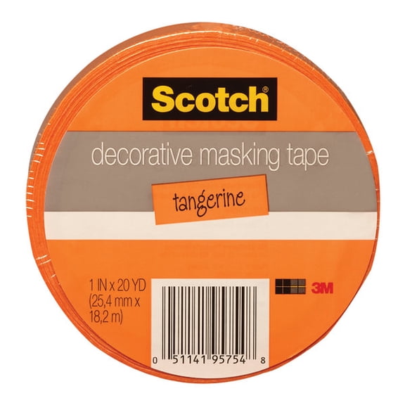 Scotch Decorative Masking Tape .94"X20yds, Orange