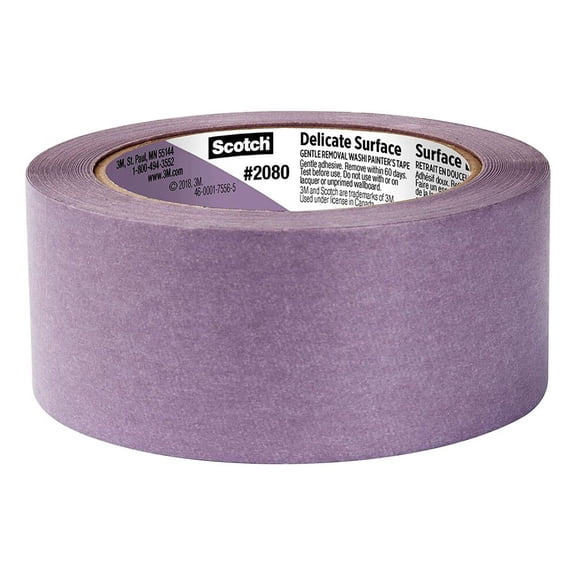 Scotch Delicate Surface Painter's Tape, 1.88 in x 60 yd, Purple, 1 Roll