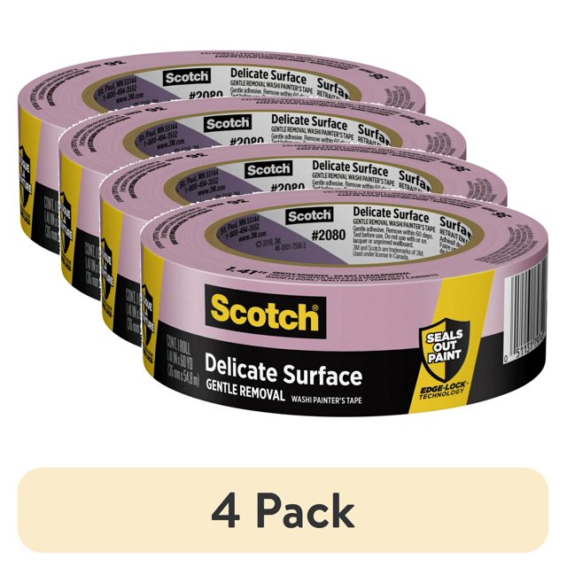 (4 pack) Scotch Delicate Surface Painter's Tape, Purple, 1.41 in x 60