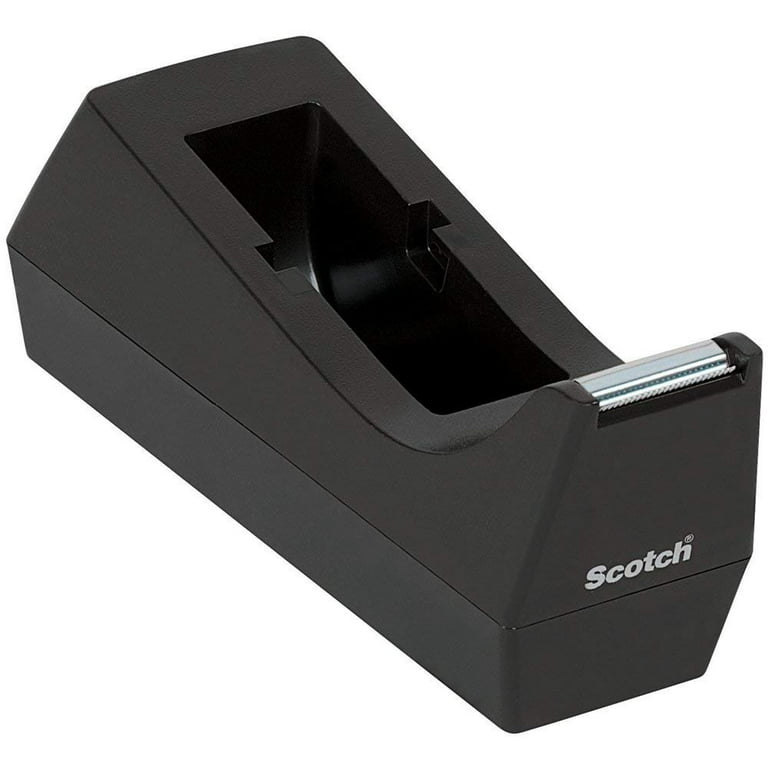 Scotch - Desktop Tape Dispenser, 1 Core, Weighted Non-Skid Base - Black