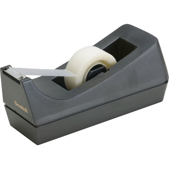 Scotch Desktop Tape Dispenser, Black, 2.7". x 2.7". x 6.4"., 1 Tape Dispenser, Polystyrene (PS) (Pack of 6)