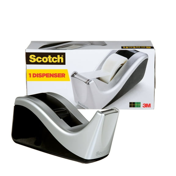 Scotch Desktop Tape Dispenser, Silvertech Two-Tone
