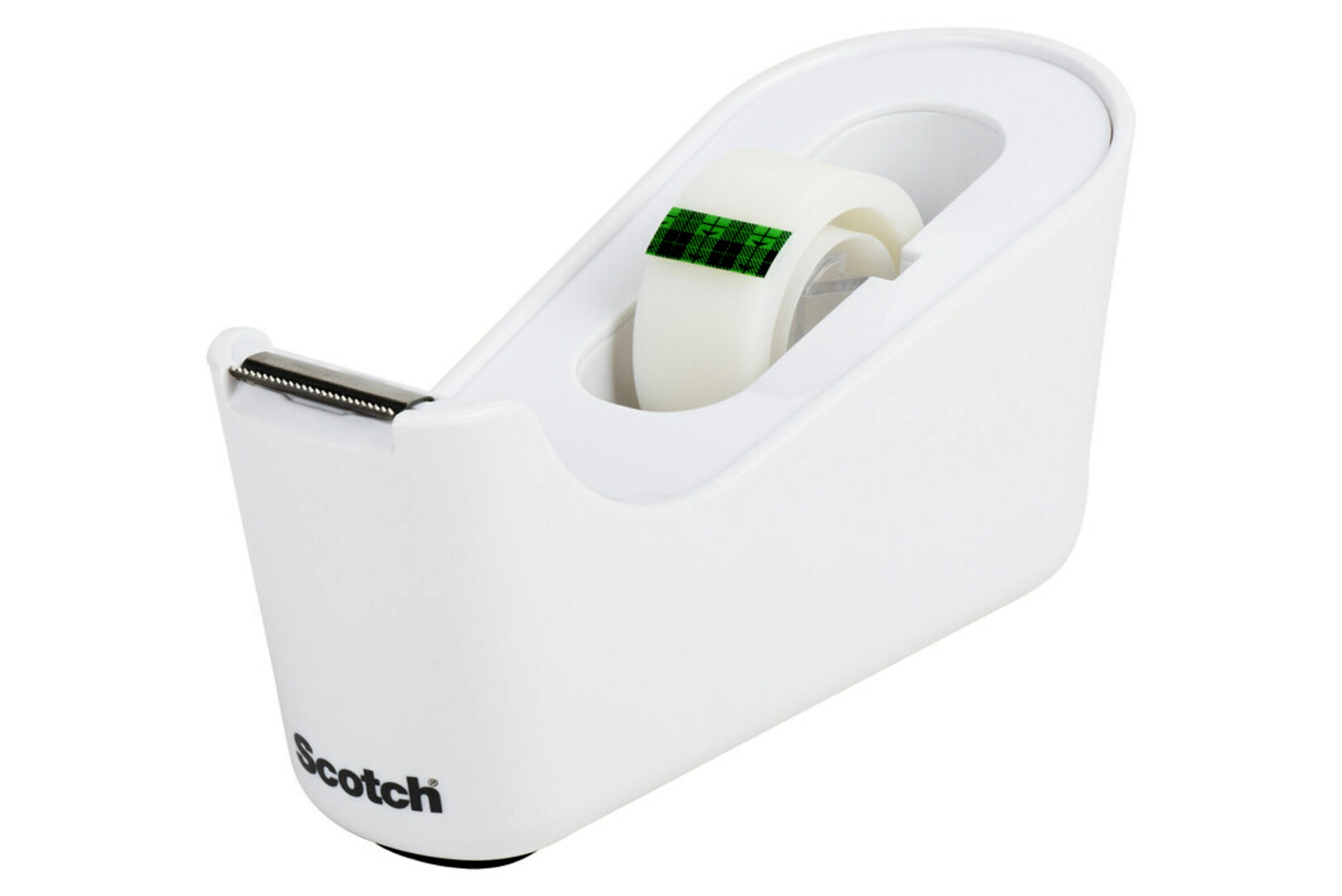 Scotch Desktop Tape Dispenser, White, 3/4 in. x 350 in., 1 Tape Dispenser  and 1 Roll/Pack