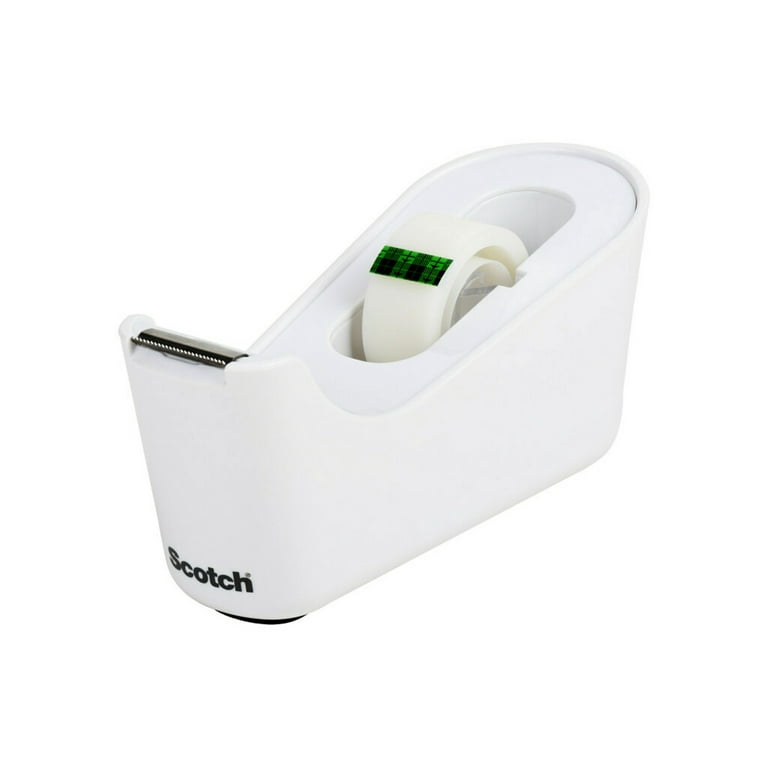 Scotch Desktop Tape Dispenser, White, 3/4 in. x 350 in., 1 Tape Dispenser  and 1 Roll/Pack 