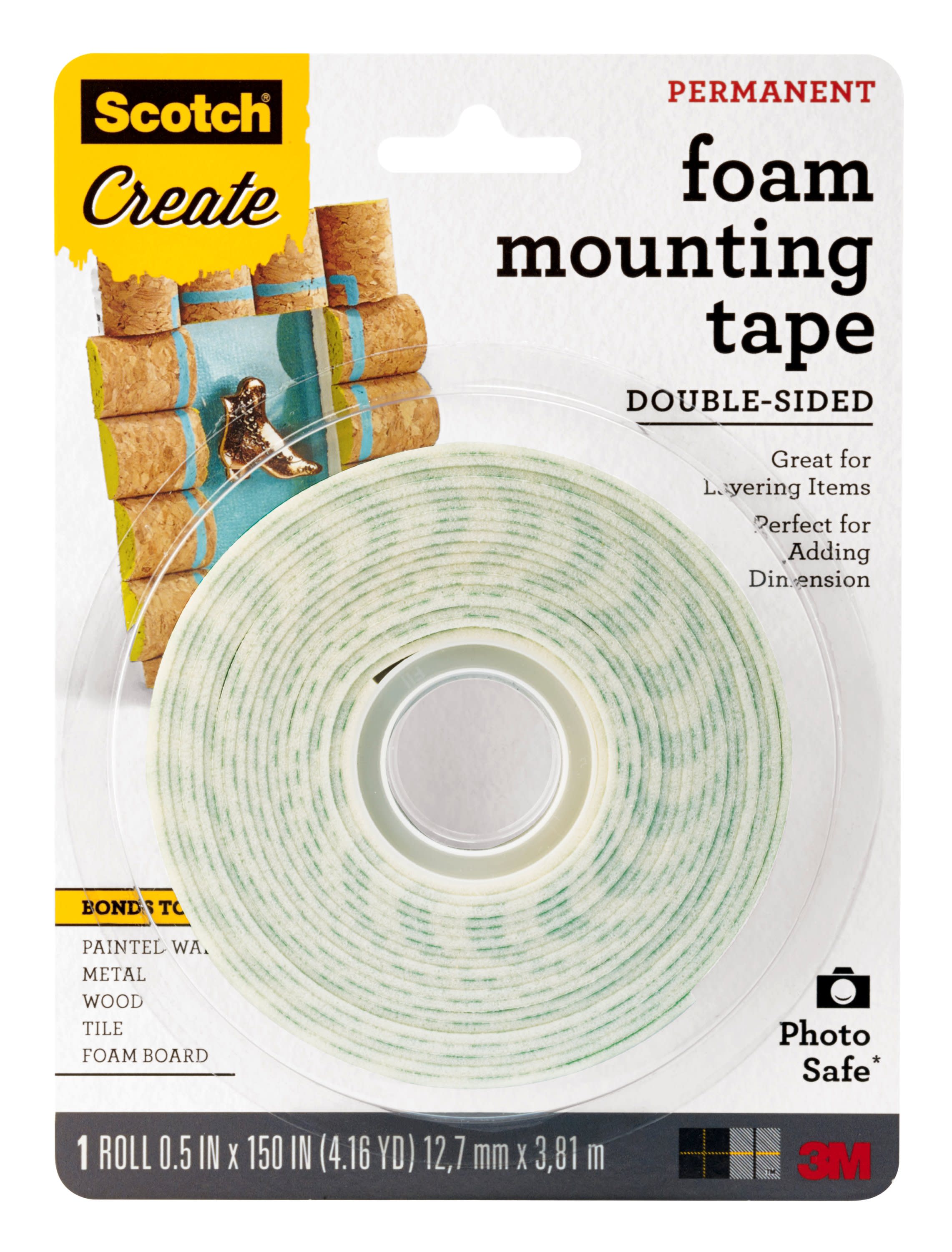 Scotch Foam Mounting Tape: 1/2 x 150