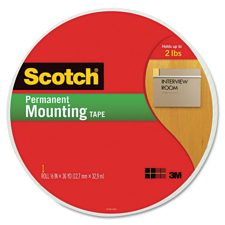 Scotch Double Sided Permanent Mounting Tape, White