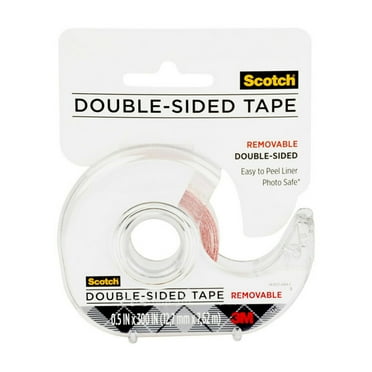 Scotch Double-Sided Removable Tape, Clear, 1/2 in. x 300 in., 1 Disp.