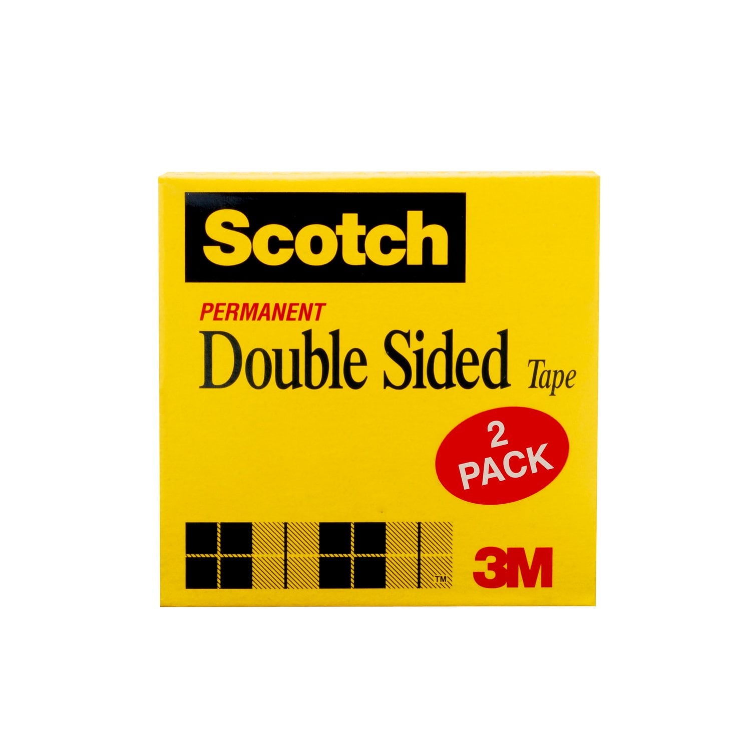 Scotch Double Sided Tape, 1/2 in. x 500 in., Permanent, 2 Boxes/Pack