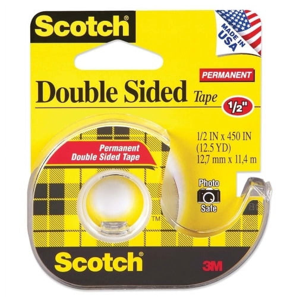 Double-Sided Adhesive Tape Roller, 0.38 X 32.83 Ft, Dries Clear, 2/pack |  Bundle of 2 Packs