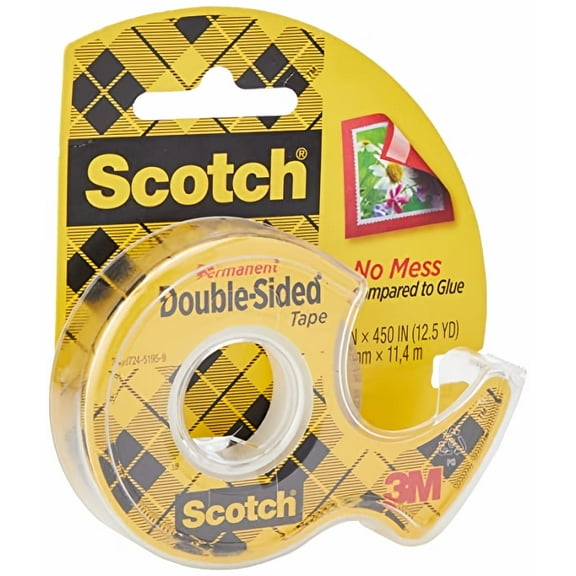 Scotch Double-Sided Tape with Hand Dispenser, 1/2 x 450 Inches