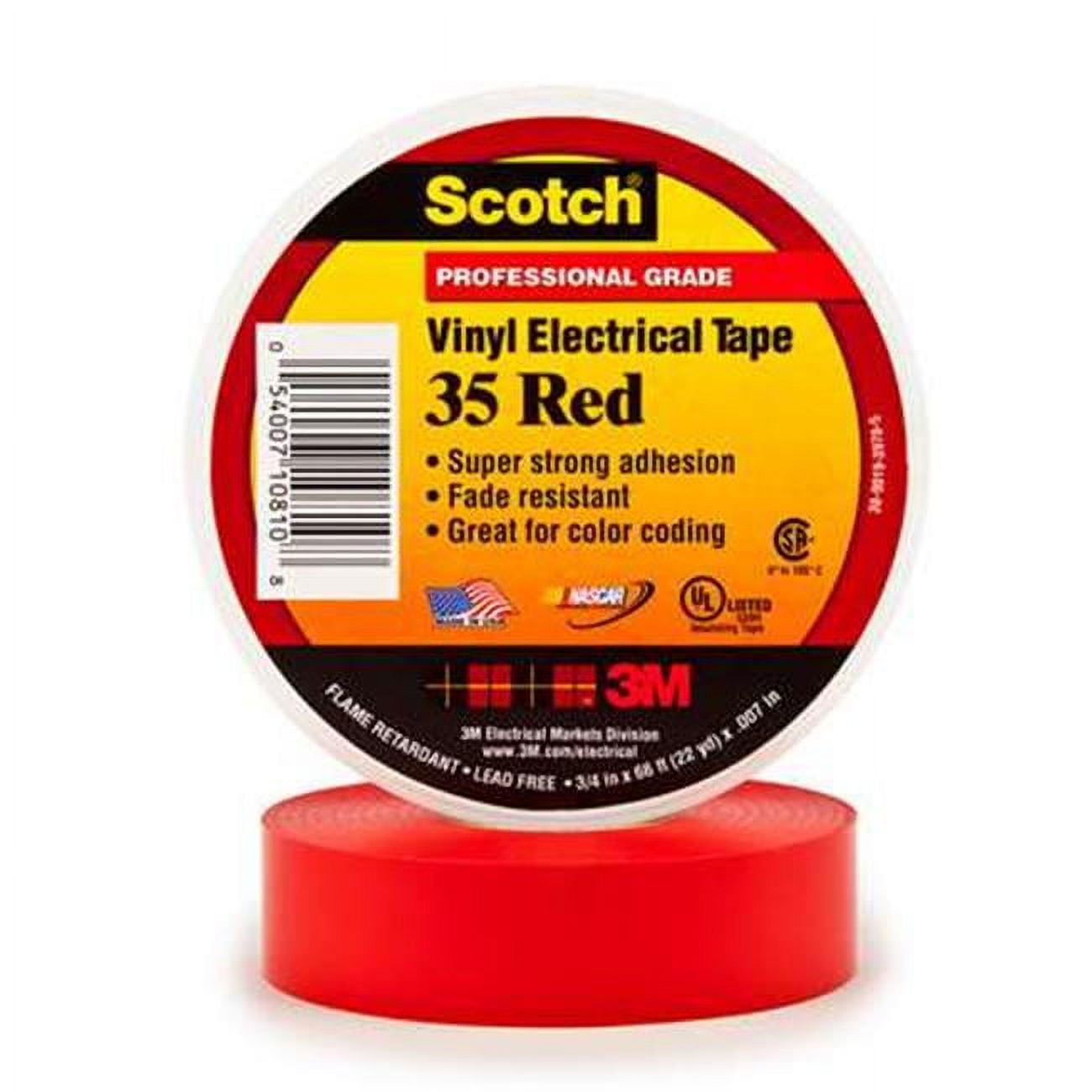 Scotch  Electrical Tape - Pack of 10 - Red