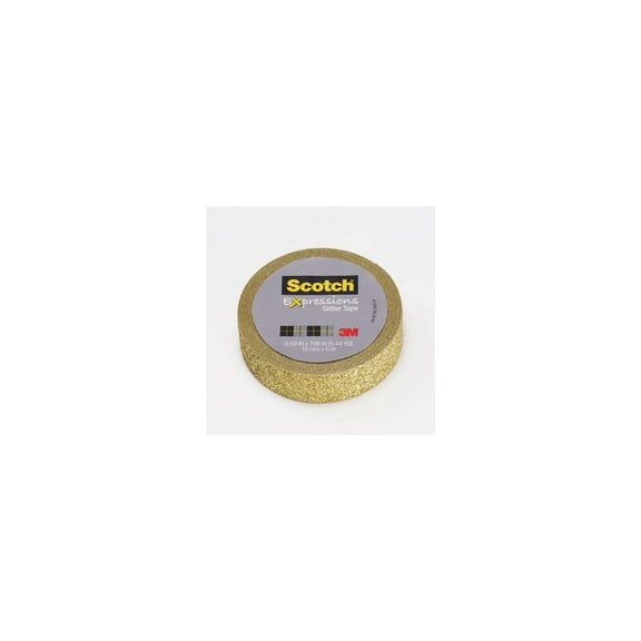 Scotch Expressions Glitter Tape, Gold, .59" x 196", 1 Roll