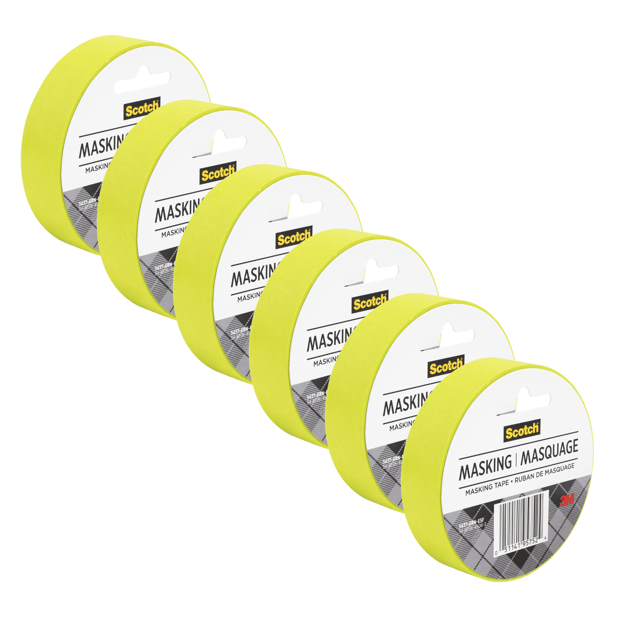Scotch Expressions Masking Tape: 0.94 in. x 60 ft. (Lemon Lime) [6-pack]