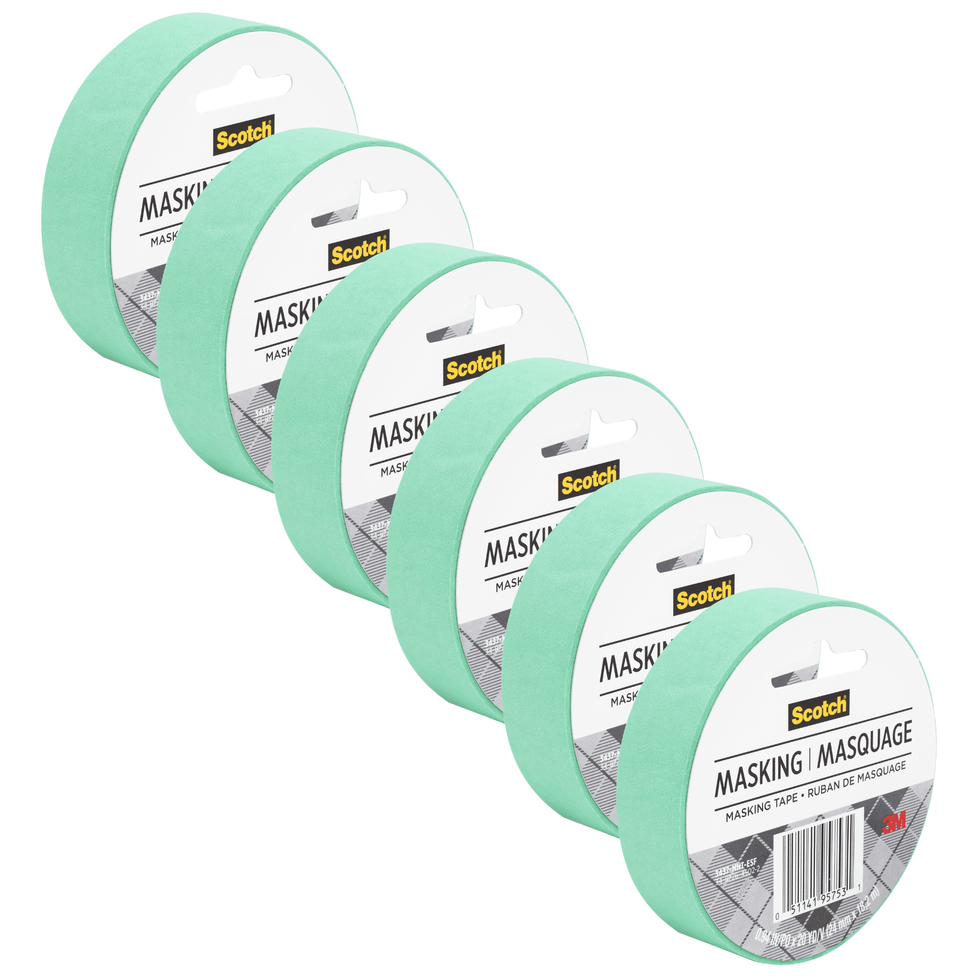 Scotch Expressions Masking Tape: 0.94 in. x 60 ft. (Mint) [6-pack]