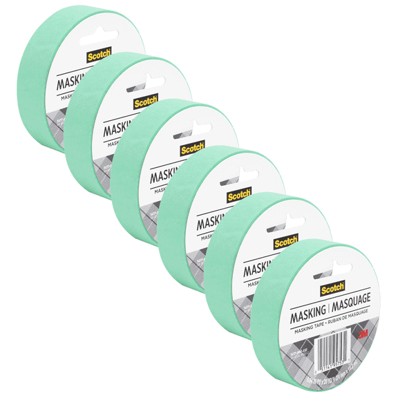Scotch Expressions Masking Tape: 0.94 in. x 60 ft. (Mint) [6-pack]