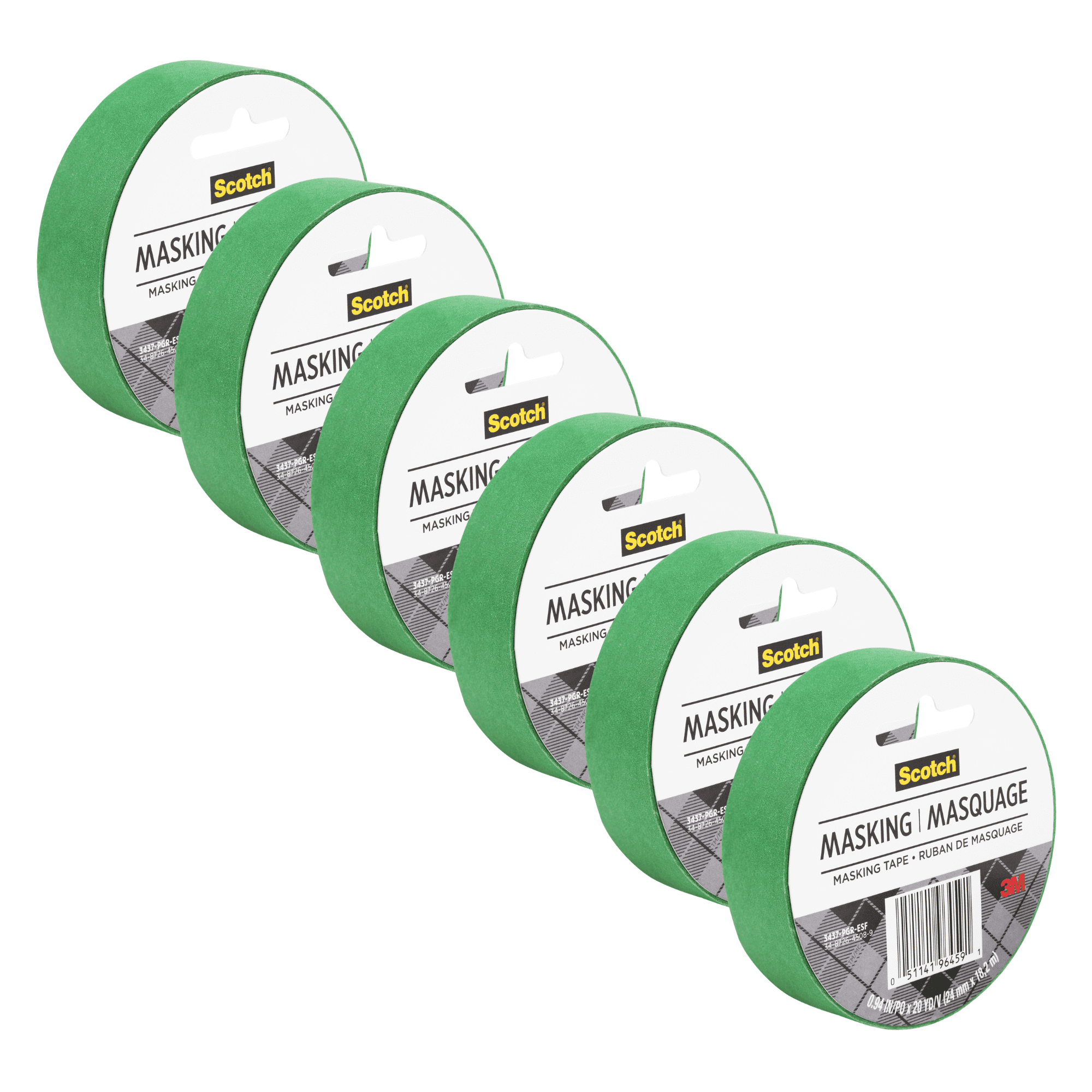 Scotch Expressions Masking Tape: 0.94 in. x 60 ft. (Primary Green) [6-pack]