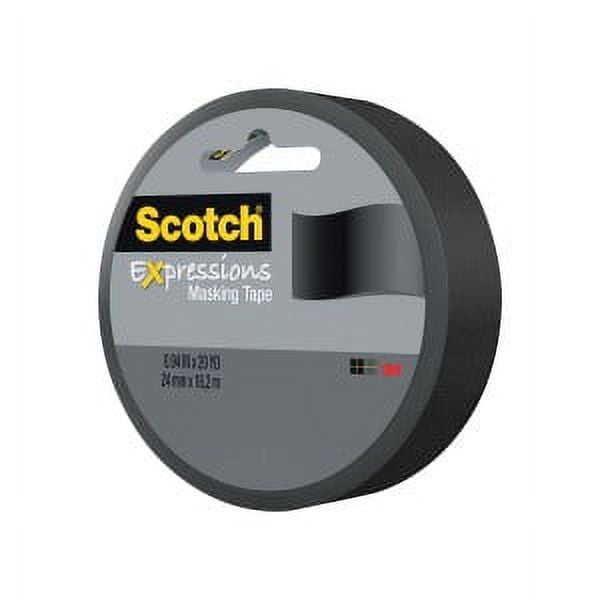 Scotch Expressions Masking Tape 3437-BLK, .94 in x 20 yd (24 mm x 18,2 m) Black