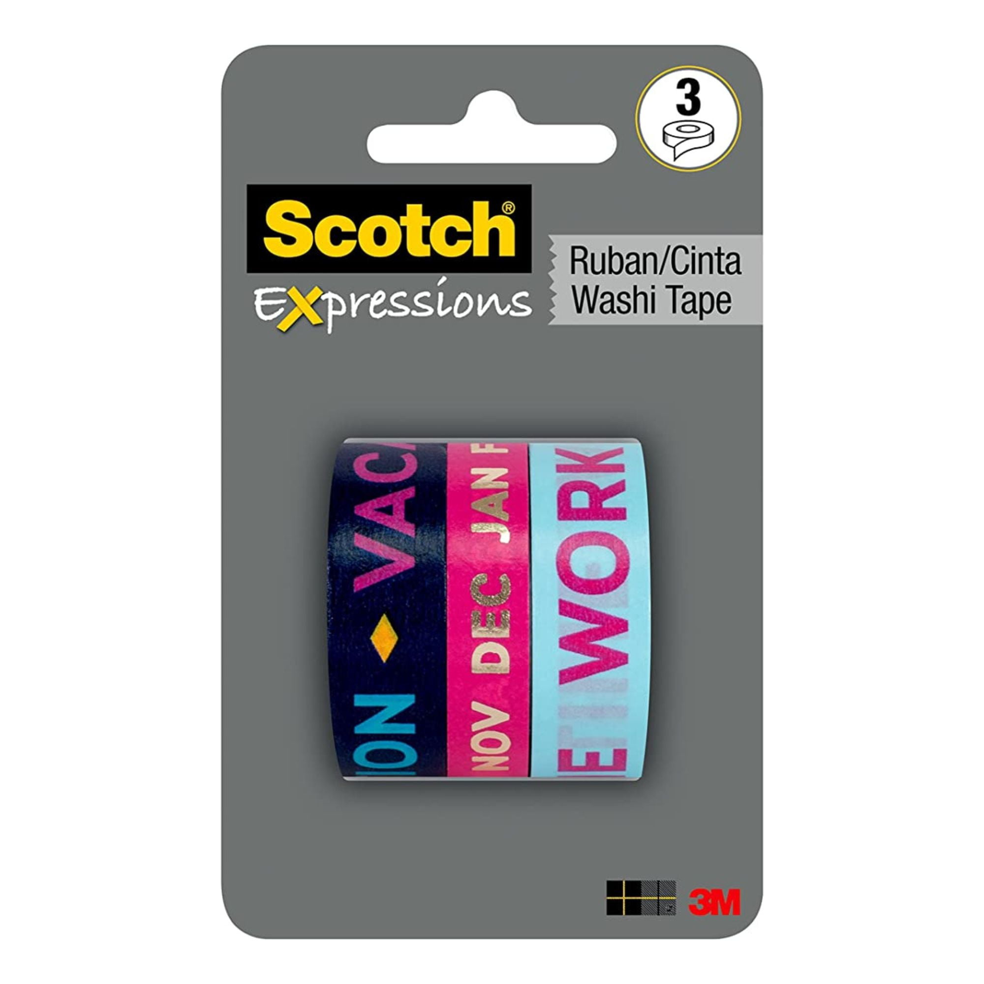 Scotch Expressions Washi-tape [3-pack]: 3-pack / Assorted (3 kleuren) / 3- verpakking