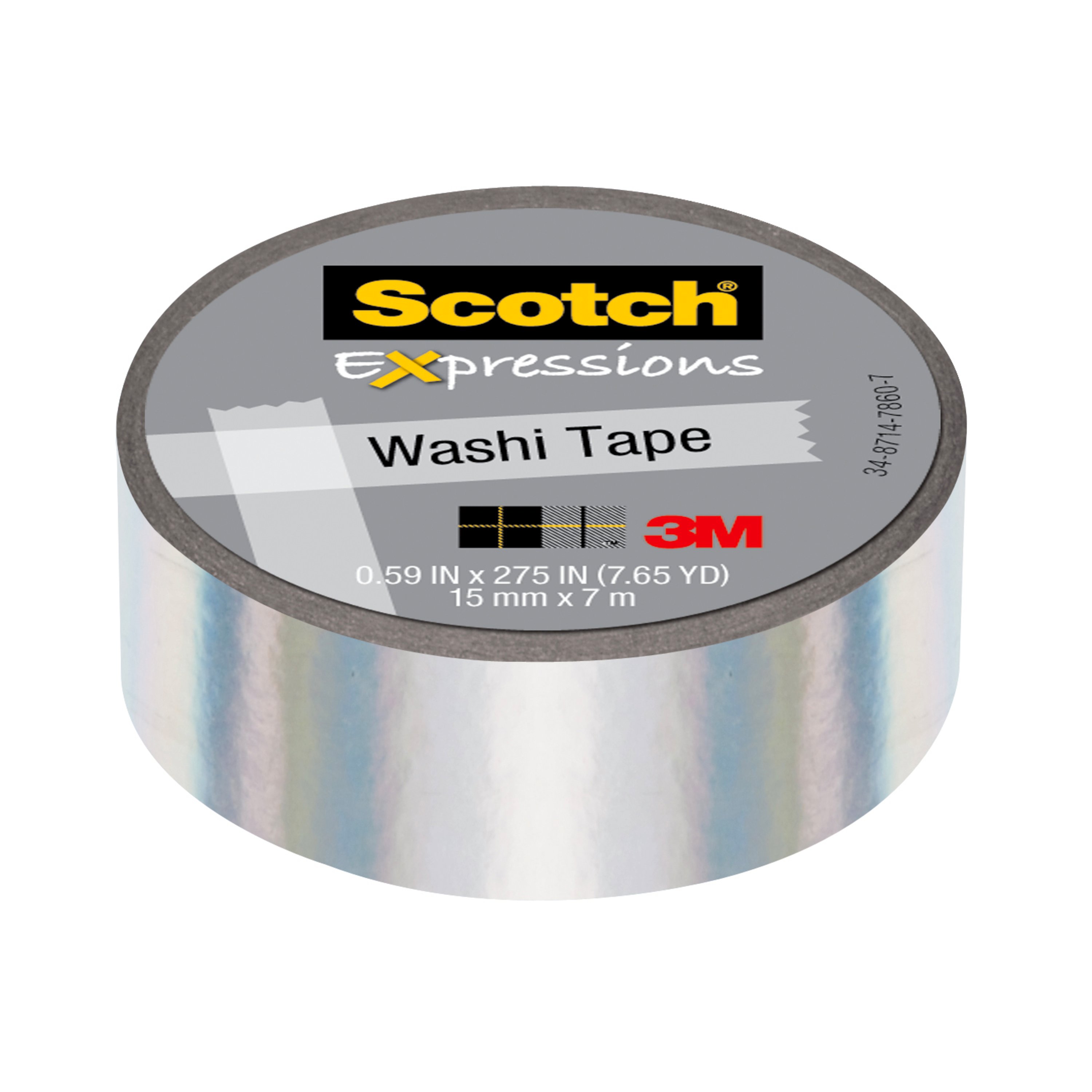 Scotch® Expressions Washi Tape, 0.59 in x 275 in, Iridescent White - image 1 of 5