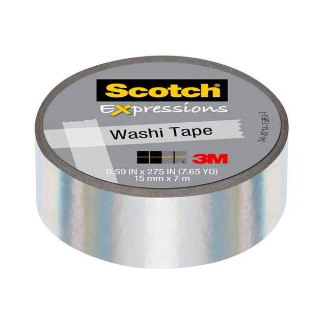 Scotch® Expressions Washi Tape, 0.59 in x 275 in, Iridescent White
