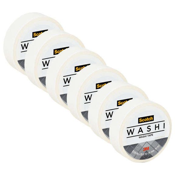 Scotch Expressions Washi Tape: 0.59 in. x 393 in. (White) [6-pack]