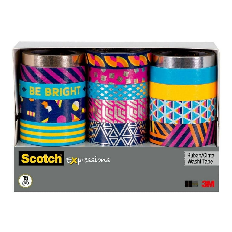 Scotch Expressions Washi Tape, 15 Rolls, Great for Decorating and Crafts  (C1017-15-P2)