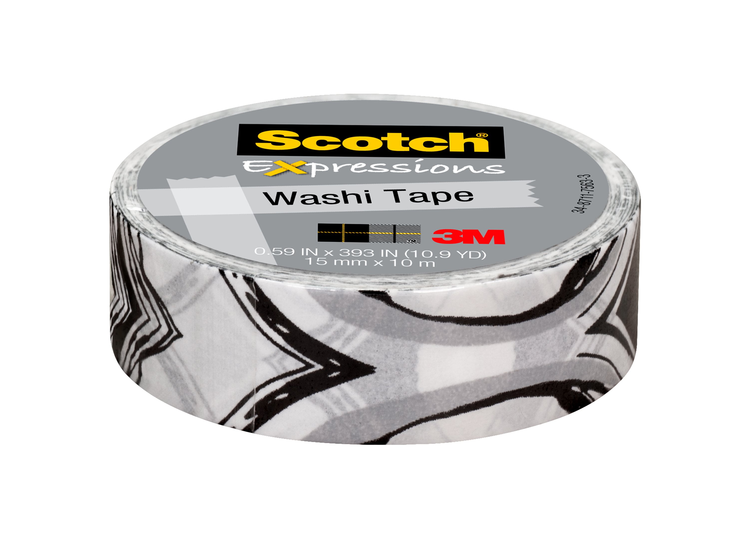 Washi Tape - Black - 15mm x 10 metres - High Quality Masking Tape