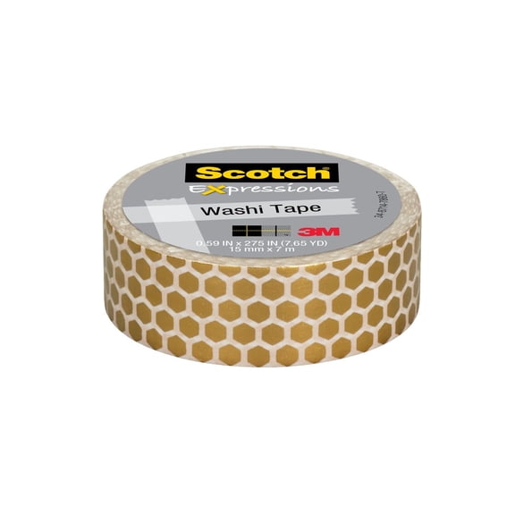 Scotch Expressions Washi Tape, Honey Comb, .59" x 275", 1 Roll