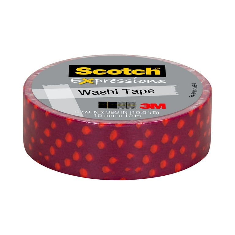 3M C314-BLK Washi Tape, 0.59-Inch x 393-Inch, Black