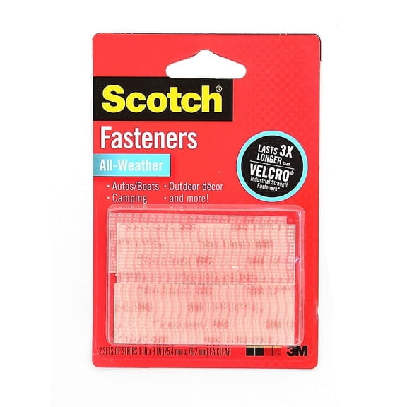 Scotch Fasteners 1 in. x 3 in. strip (2 sets) clear all weather [PACK OF 6 ]