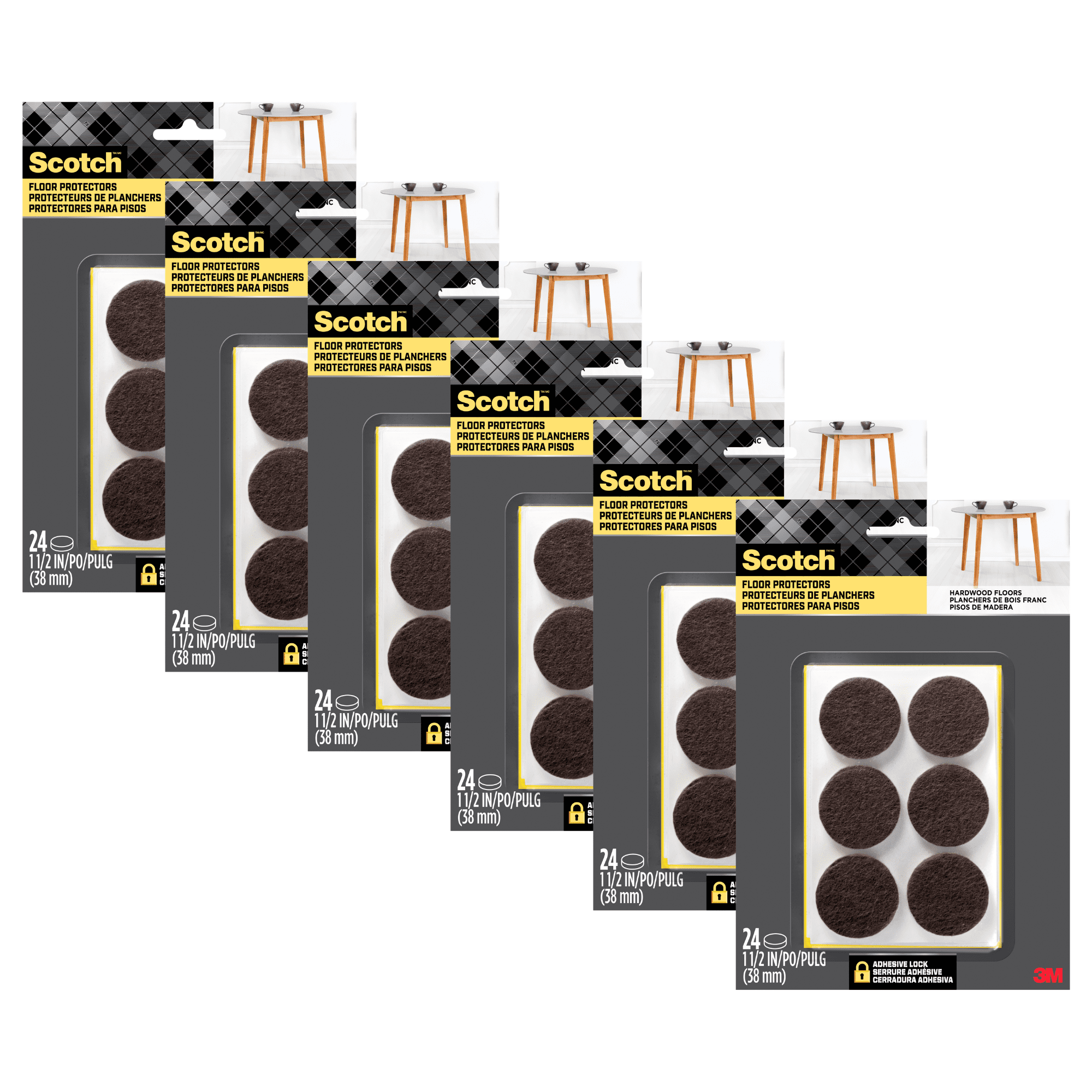 Scotch Felt Pads: 1-1/2 in. / (Brown) [144-pack]