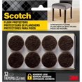 Scotch Felt Pads 32 PCS Brown, Felt Furniture Pads for Protecting