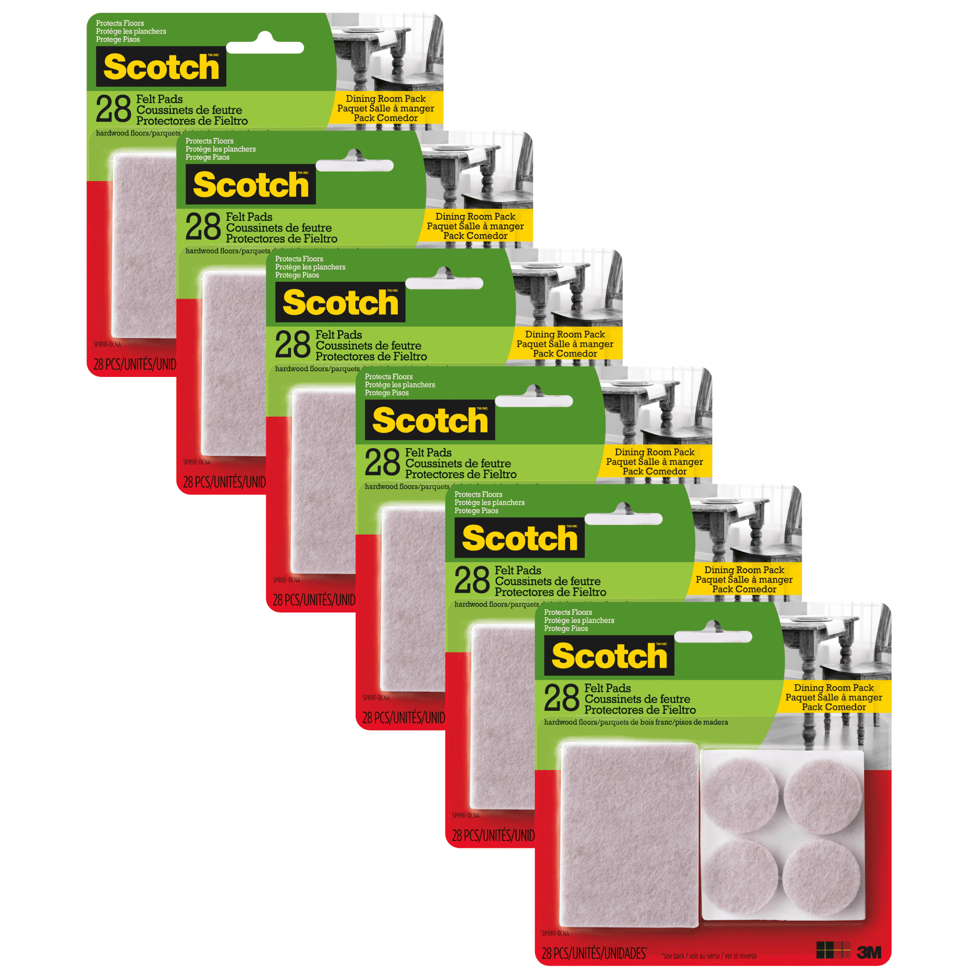 Scotch Felt Pads Dining Room Pack: (Beige) [168-pack]