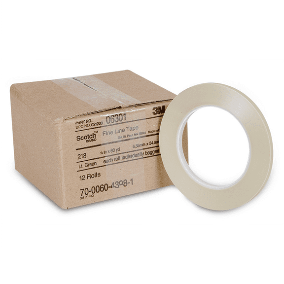 3M Automotive 6301 Scotch Fine Line Tape, 1/4" x 60 yd. Green