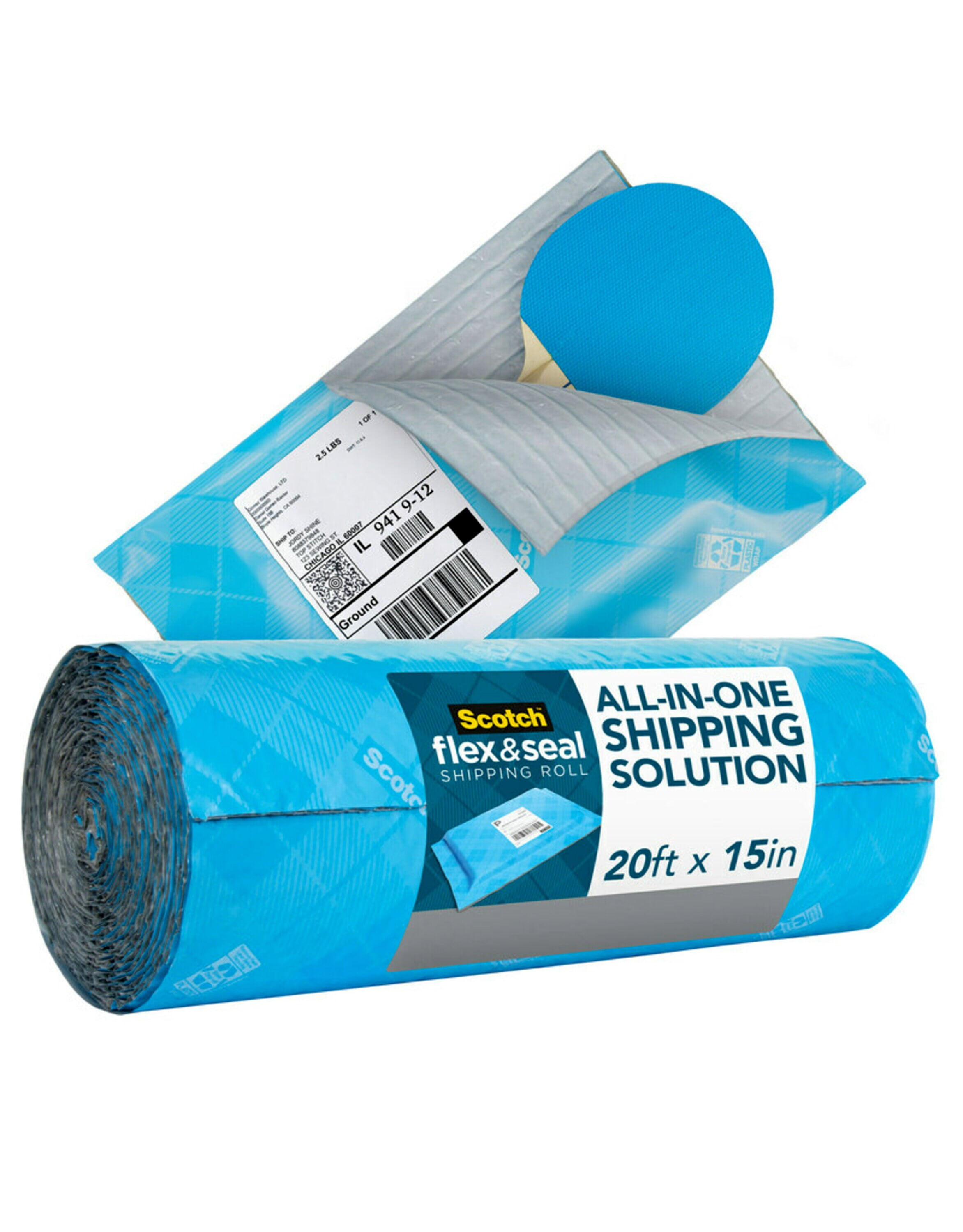 Scotch Flex & Seal Bubble Wrap Roll, 15 in x 20 ft, Clear, 6 Count, 6 Pack