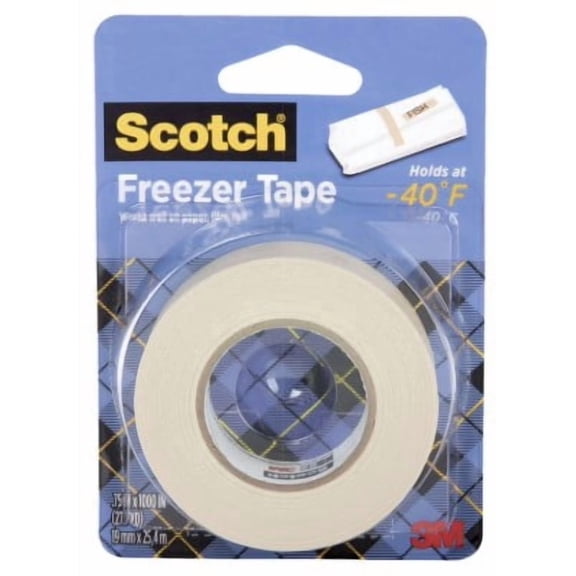Scotch Freezer Tape, White, 3/4 in. x 1000 in., Holds at -40F