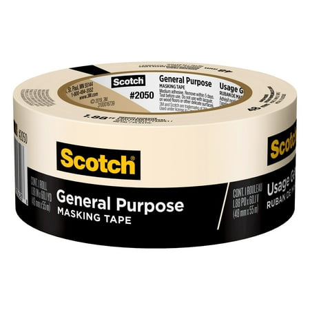 product image of Scotch General Purpose Masking Tape, Tan, 1.88 inches x 60 yards, 1 Roll