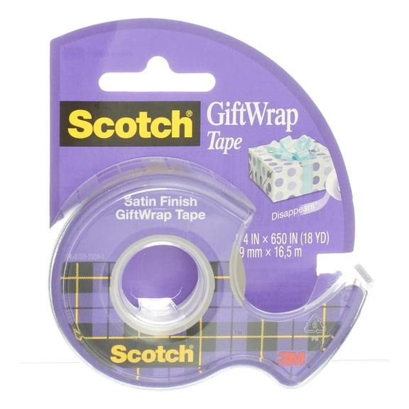 Scotch Gift Wrap Tape, Satin Finish, 0.75in X 650in (2 pack)