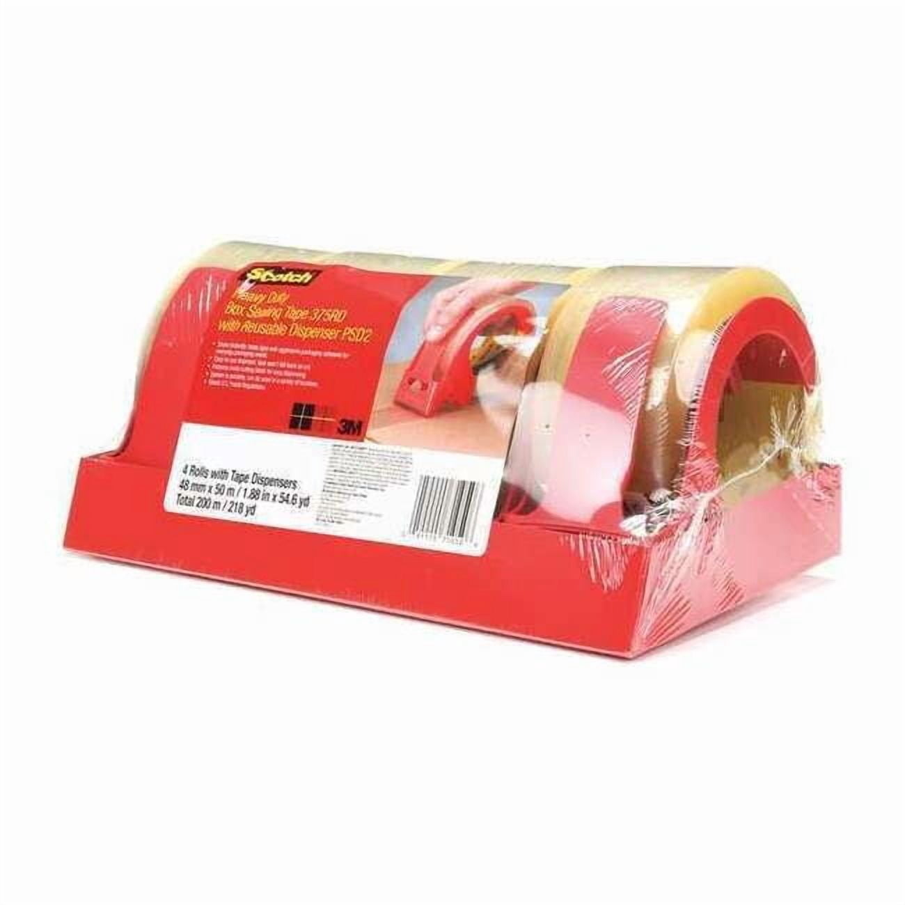 Packaging Tape with Dispenser, 2 in Max. Tape Width. Clam Shell, Plastic, Clear PSD2