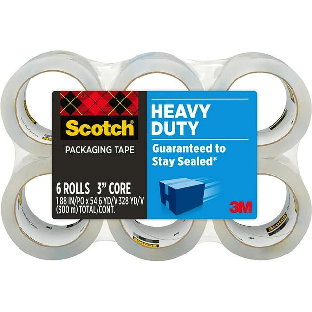 Scotch Heavy Duty Packaging Tape, 1.88" x 54.6 yd, Designed for Packing