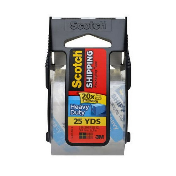 Scotch Heavy Duty Packaging Tape, 1.88" x 900", 1 Dispenser