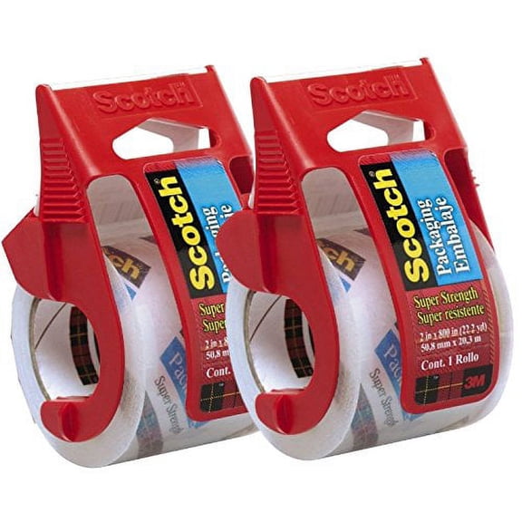 Scotch Heavy Duty Packaging Tape, 2 Inches x 800 Inches, Clear - 2 Count