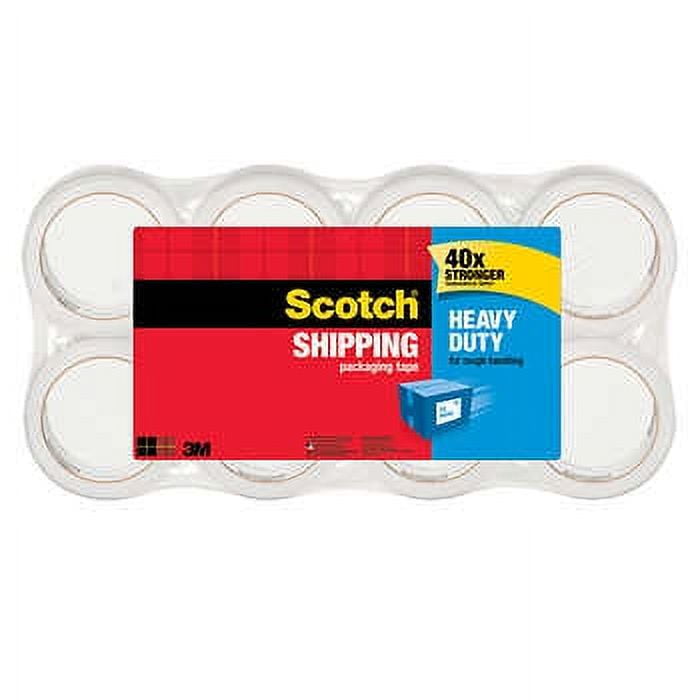 Scotch Heavy Duty Tough Shipping Packaging Tape, 8pack, 54.6 Yards per