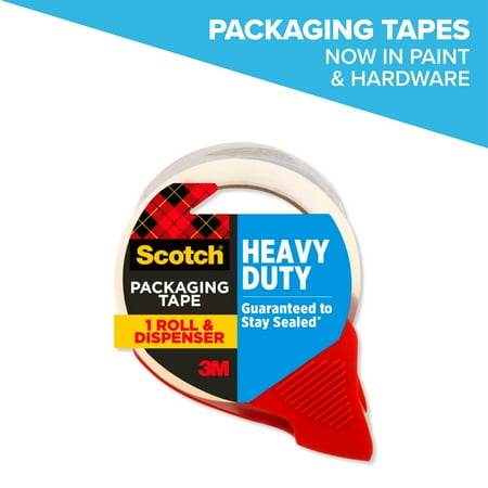 Scotch Heavy Duty Packaging Tape, Clear, 1.88" x 38.2 yd, 1 Dispenser