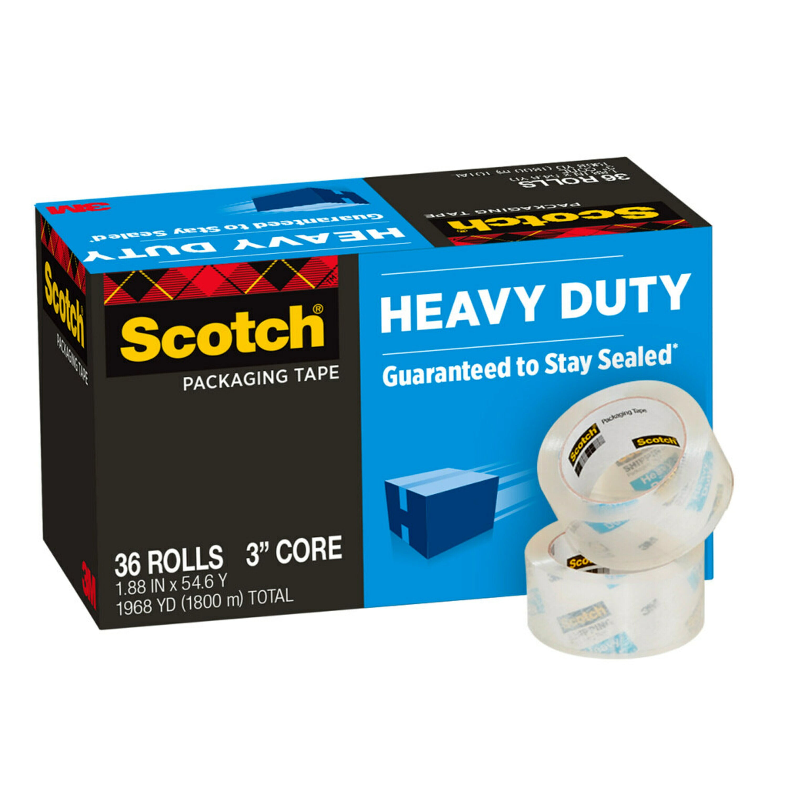 Scotch® Light Duty Packaging Tape 600 Clear High Clarity, 1in x 72 yd, 4  rolls per pack 9 packs per case Conveniently Packaged - The Binding Source