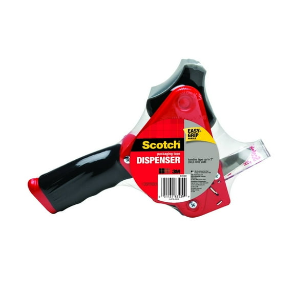 Scotch Heavy Duty Packaging Tape Dispenser, Black and Red, No Tape Included