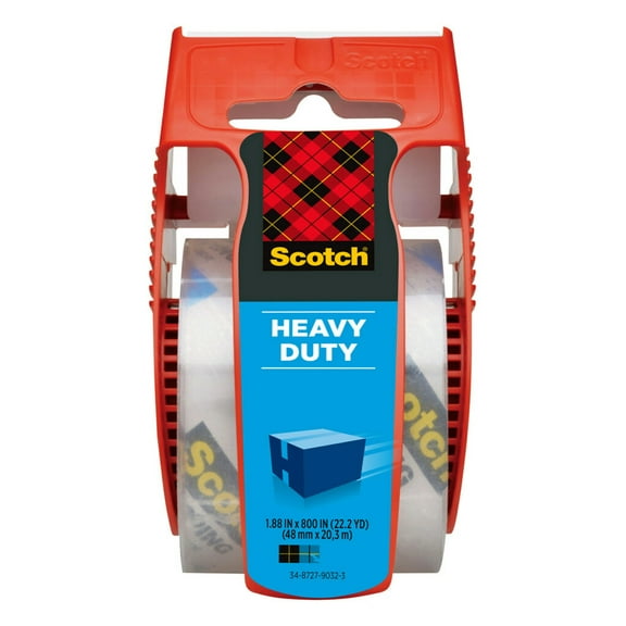 Scotch Heavy Duty Shipping Packaging Tape, 1.88 in x 15 yd, Strong Adhesive