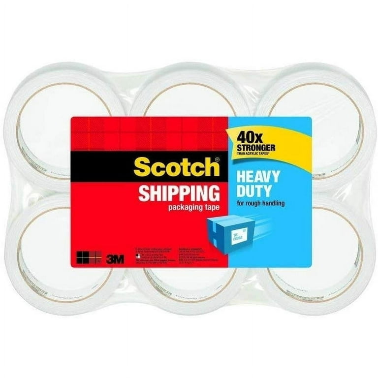 Scotch Heavy Duty Shipping Packaging Tape, 1.88 x 60.15 yd, 6-Pack