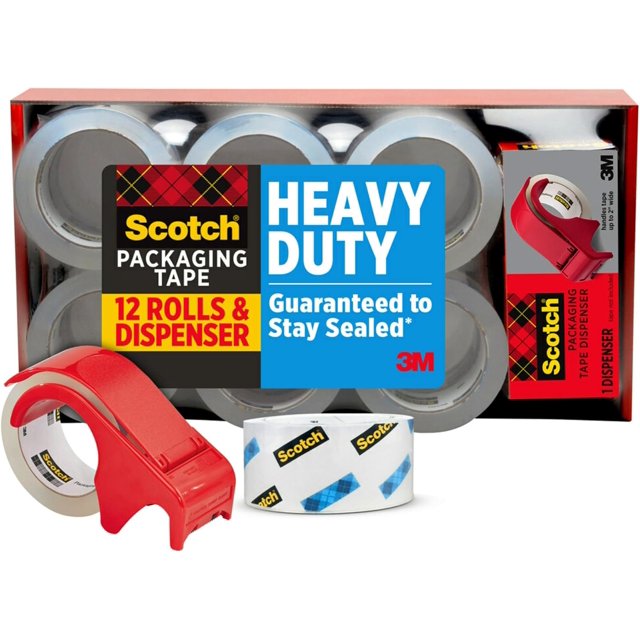 Scotch Heavy Duty Shipping Packaging Tape, 1.88" x 54.6 yd, 3" Core